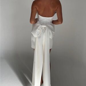 Elegant Bridal White Meshki Meredith Mini Dress